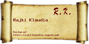 Rajki Klaudia névjegykártya
